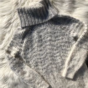 Sleeping on Snow Eyelash Turtleneck Sweater Dress